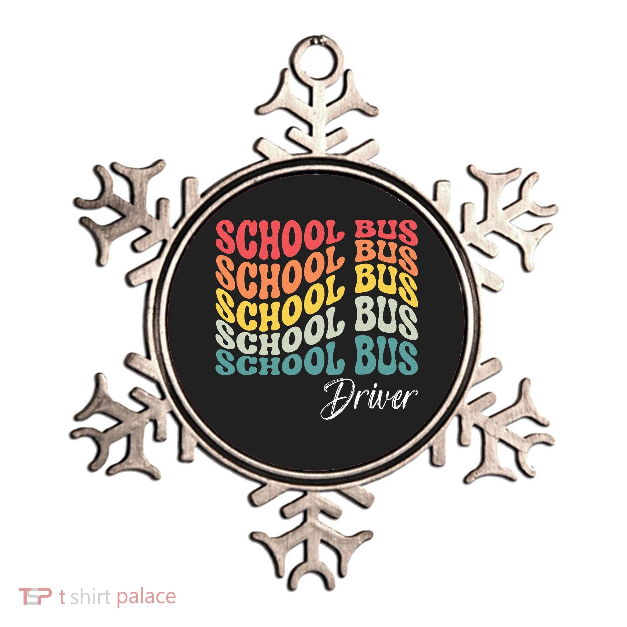 School Bus Driver Groovy Retro Funny Back To School Ornament