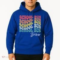 School Bus Driver Groovy Retro Funny Back To School Hoodie thumb 2