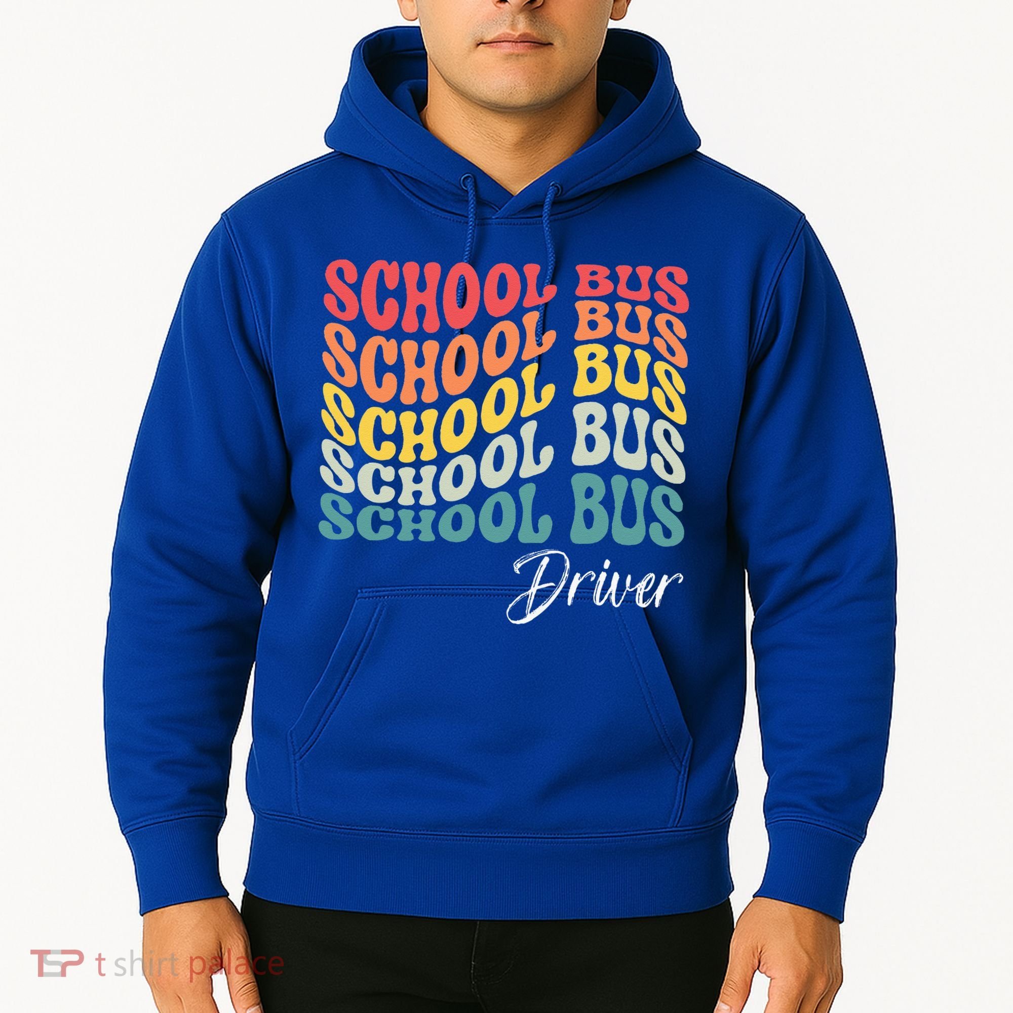 School Bus Driver Groovy Retro Funny Back To School Hoodie