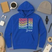 School Bus Driver Groovy Retro Funny Back To School Hoodie thumb 3