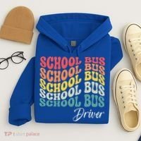 School Bus Driver Groovy Retro Funny Back To School Hoodie thumb 4