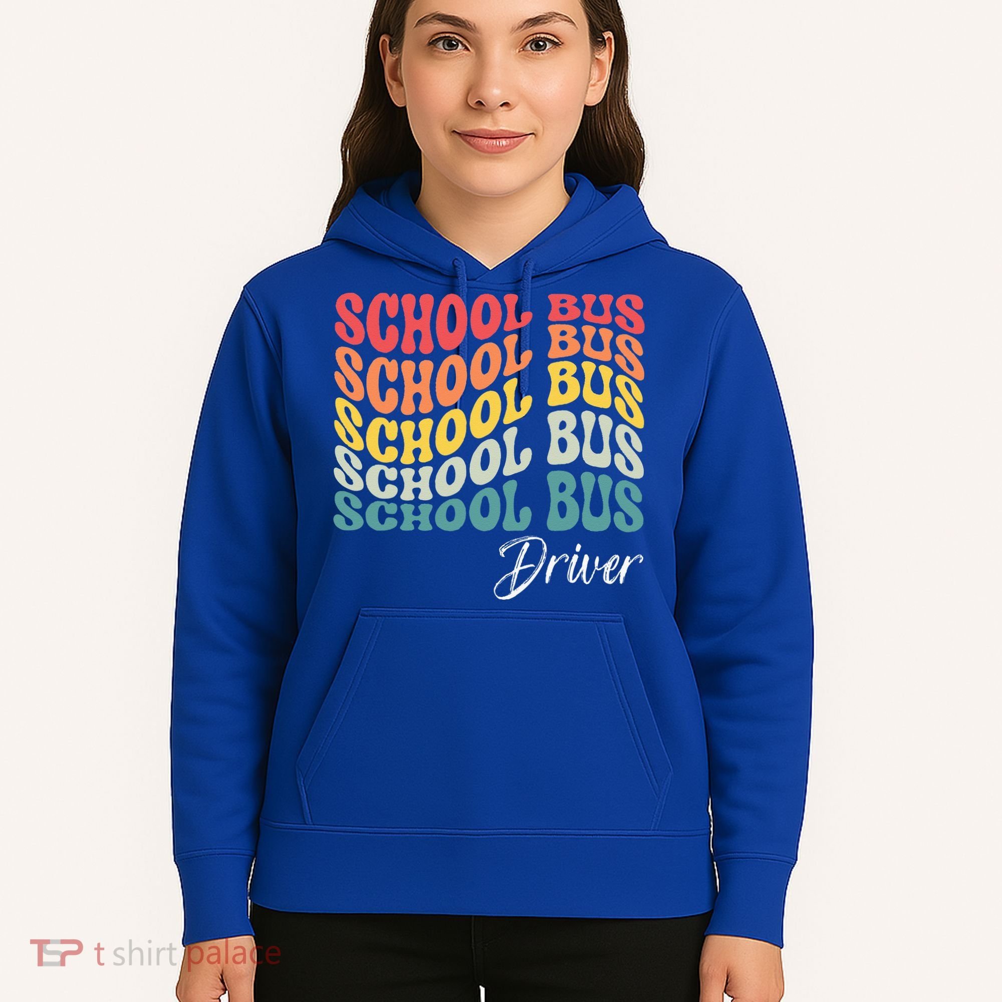 School Bus Driver Groovy Retro Funny Back To School Hoodie
