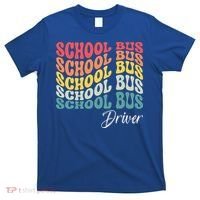 School Bus Driver Groovy Retro Funny Back To School T-Shirt thumb 0