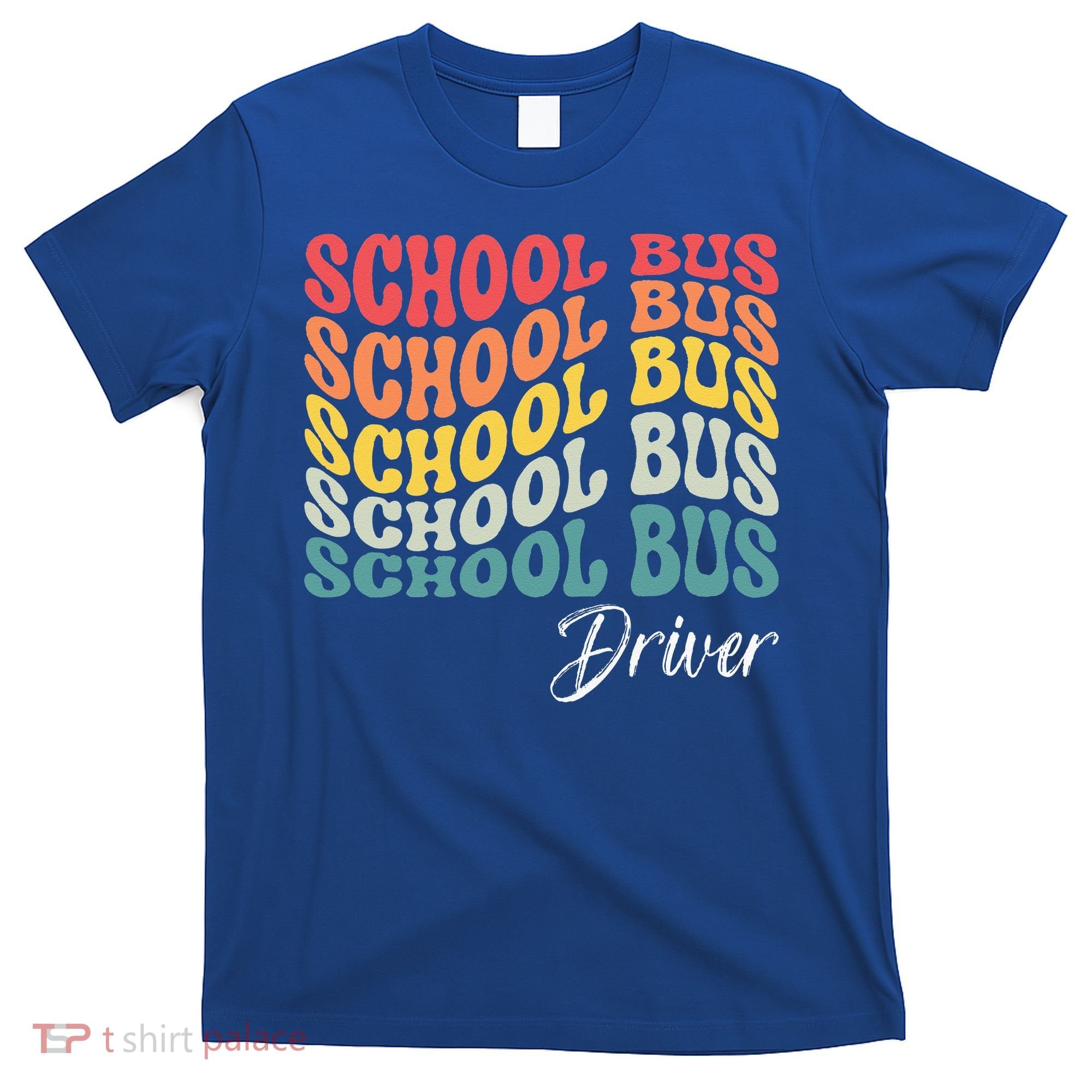 School Bus Driver Groovy Retro Funny Back To School T-Shirt