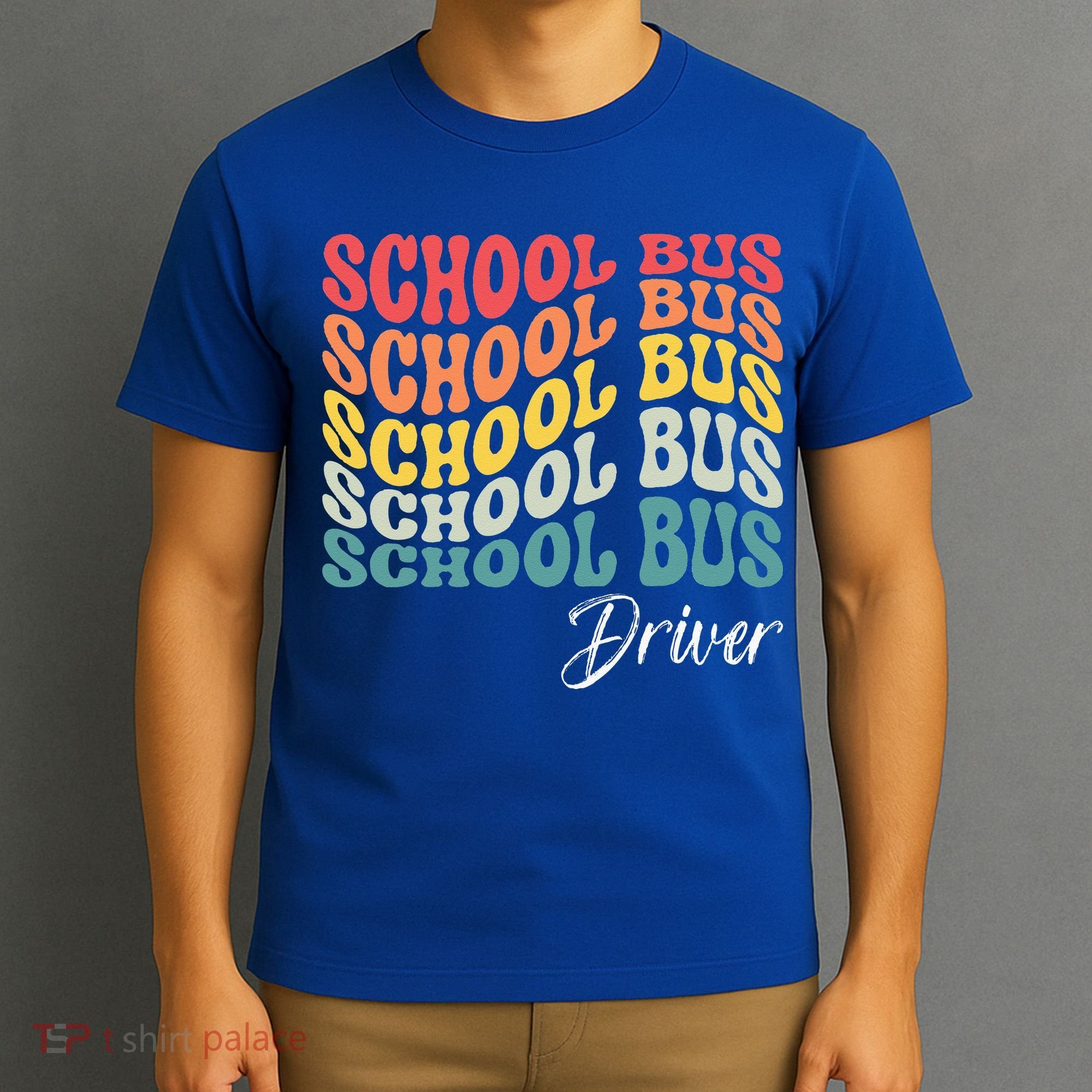 School Bus Driver Groovy Retro Funny Back To School T-Shirt