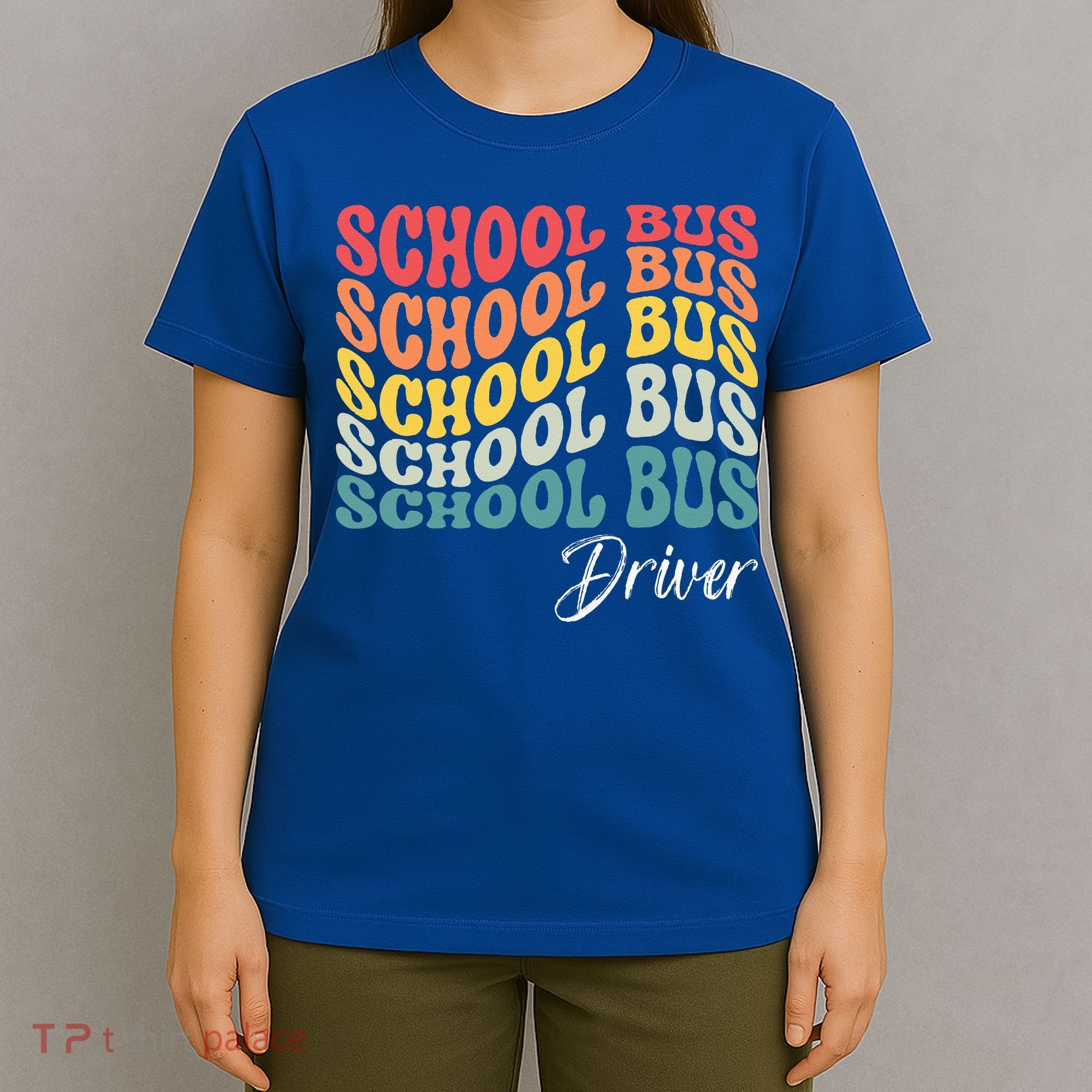 School Bus Driver Groovy Retro Funny Back To School T-Shirt