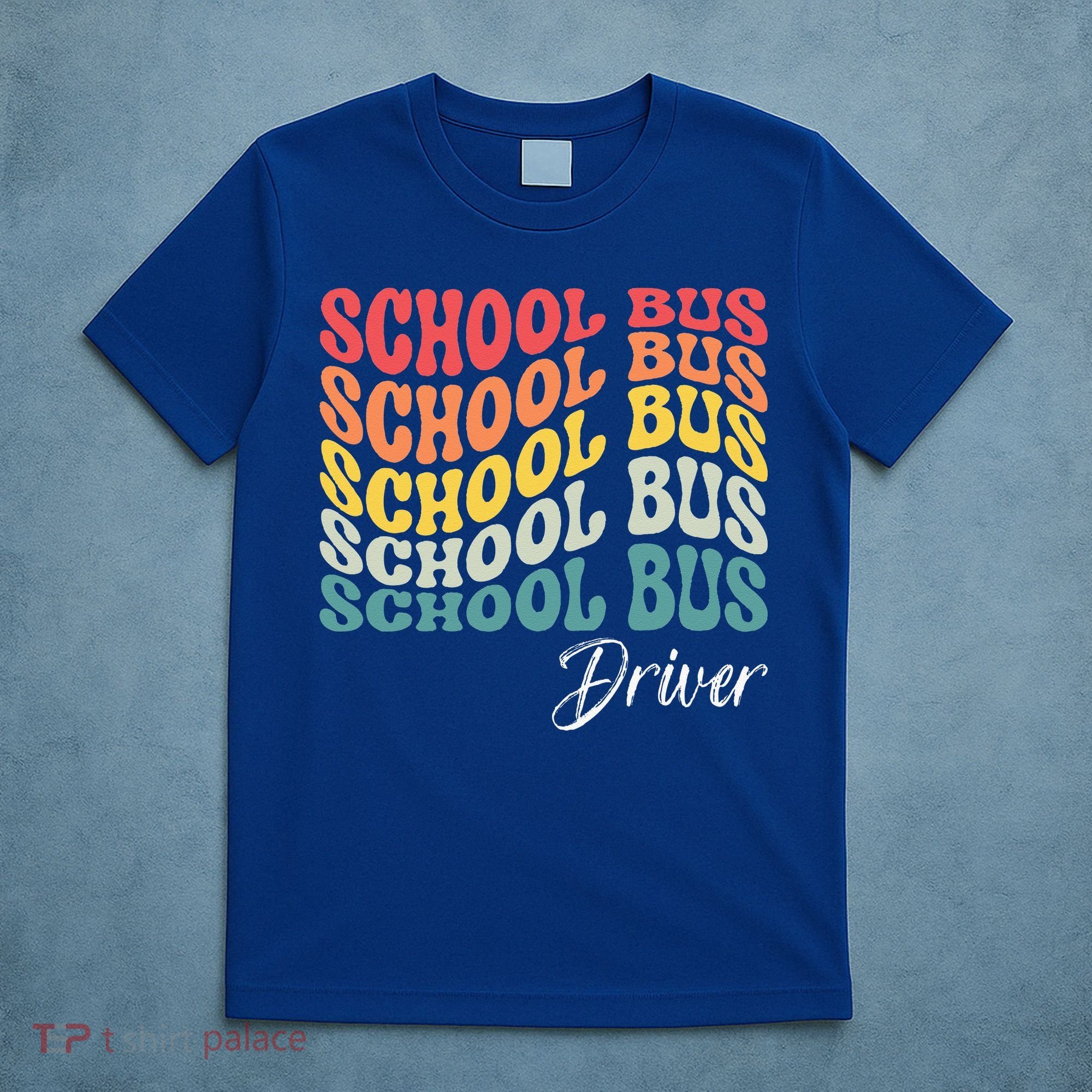 School Bus Driver Groovy Retro Funny Back To School T-Shirt
