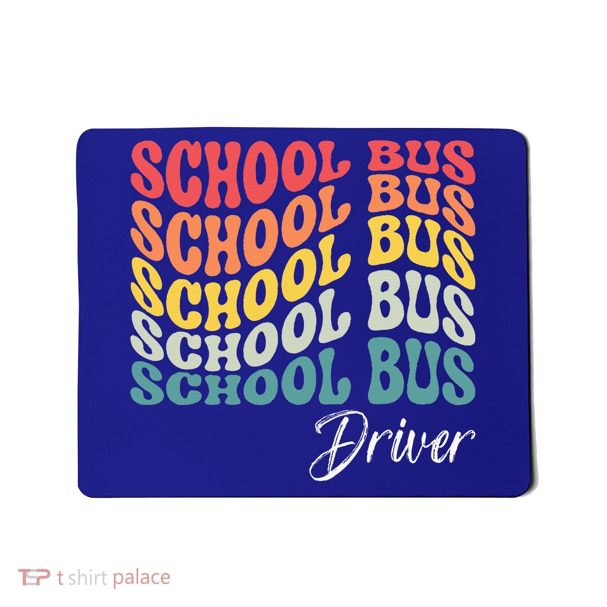 School Bus Driver Groovy Retro Funny Back To School Mousepad