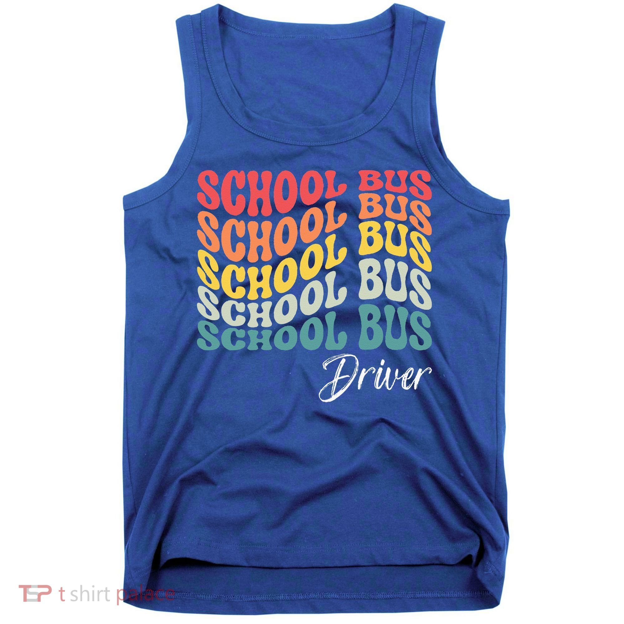 School Bus Driver Groovy Retro Funny Back To School Tank Top