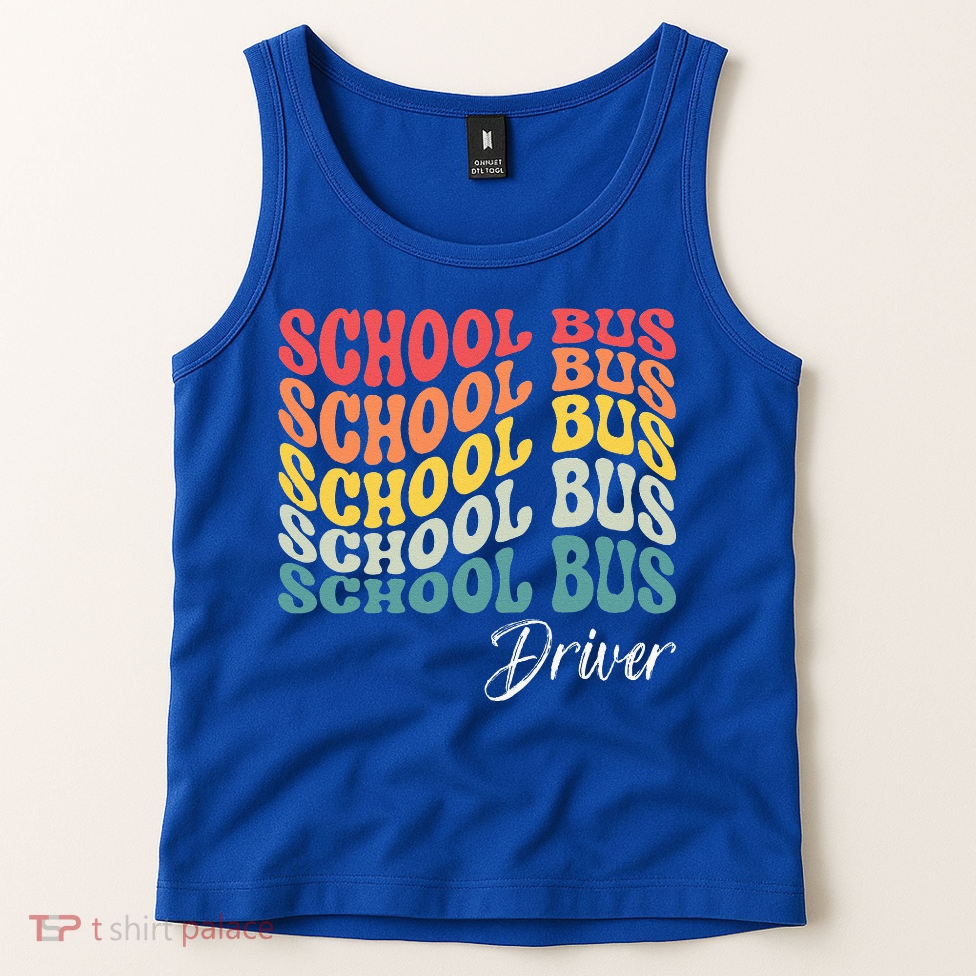 School Bus Driver Groovy Retro Funny Back To School Tank Top