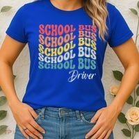 School Bus Driver Groovy Retro Funny Back To School Women's T-Shirt thumb 2