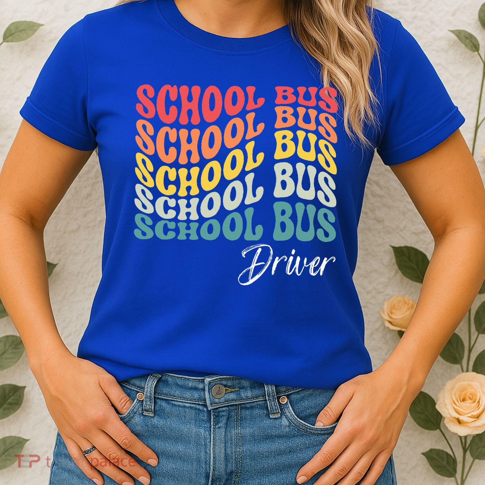 School Bus Driver Groovy Retro Funny Back To School Women's T-Shirt