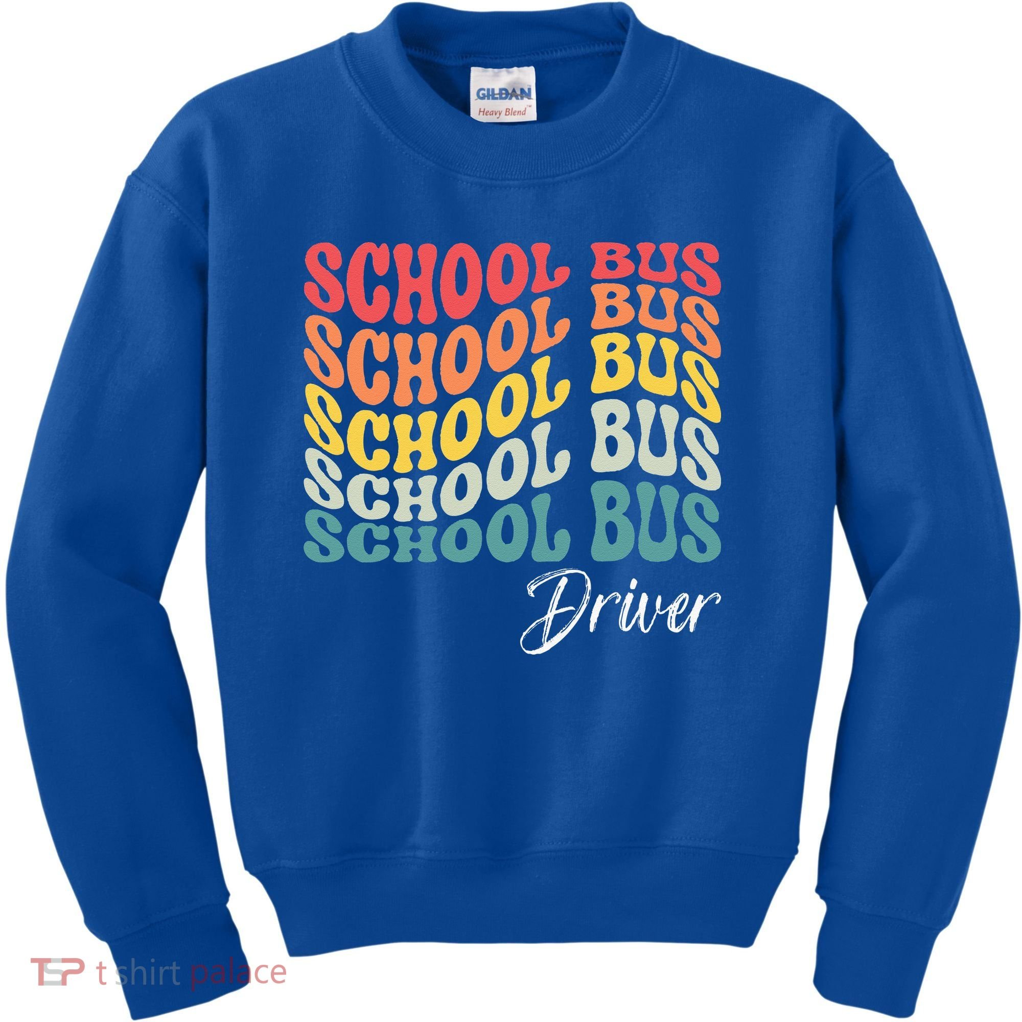 School Bus Driver Groovy Retro Funny Back To School Kids Sweatshirt