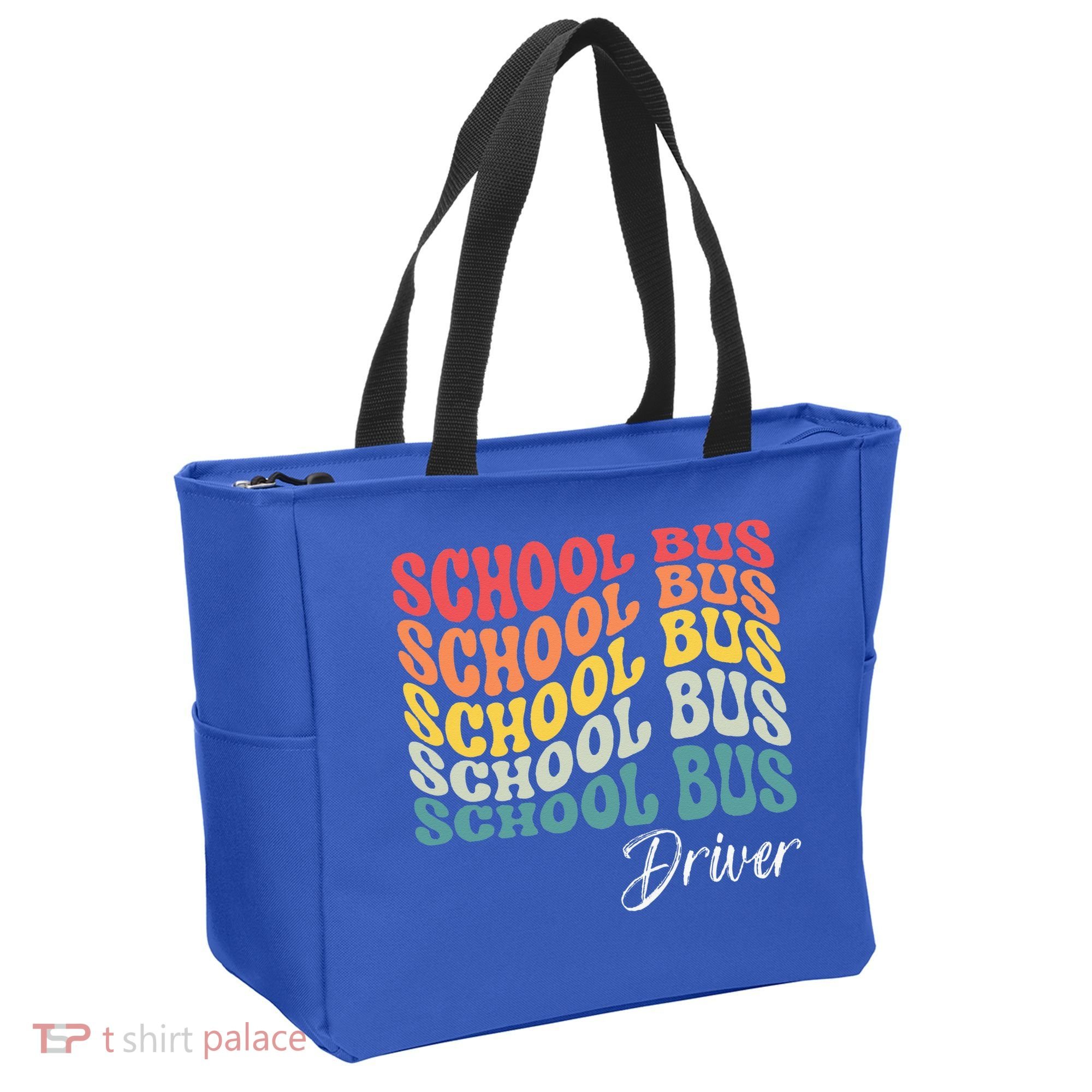 School Bus Driver Groovy Retro Funny Back To School Tote Bag