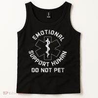 S Back Do Not Pet Emotional Support Husband Funny Tank Top thumb 2