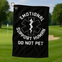 S Back Do Not Pet Emotional Support Husband Funny Golf Towel thumb 1