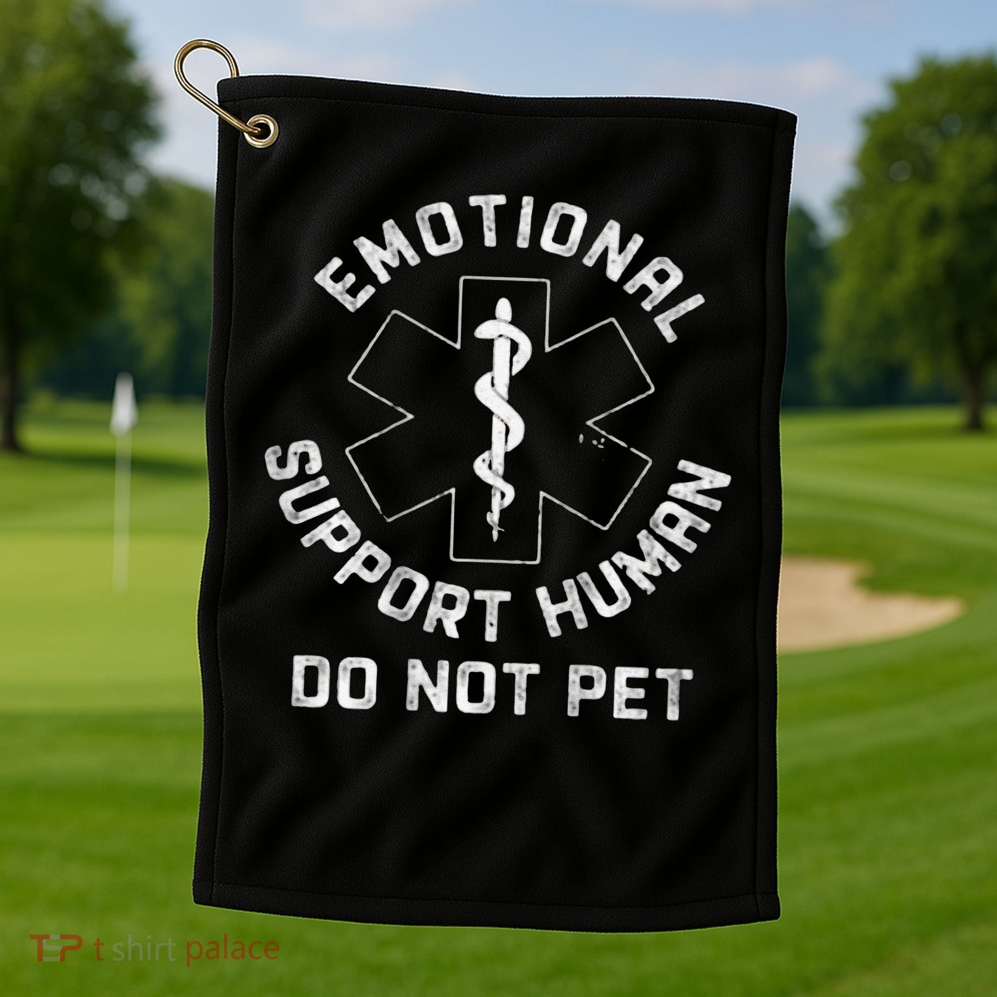 S Back Do Not Pet Emotional Support Husband Funny Golf Towel