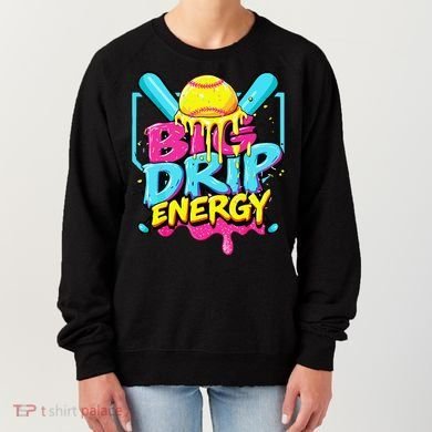 Softball Big Drip Energy Ice Cream Dripping Softball Women's Sweatshirt