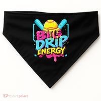 Softball Big Drip Energy Ice Cream Dripping Softball USA-Made Doggie Bandana thumb 0