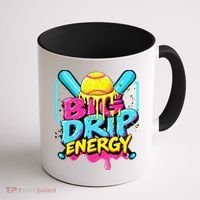 Softball Big Drip Energy Ice Cream Dripping Softball Coffee Mug thumb 1