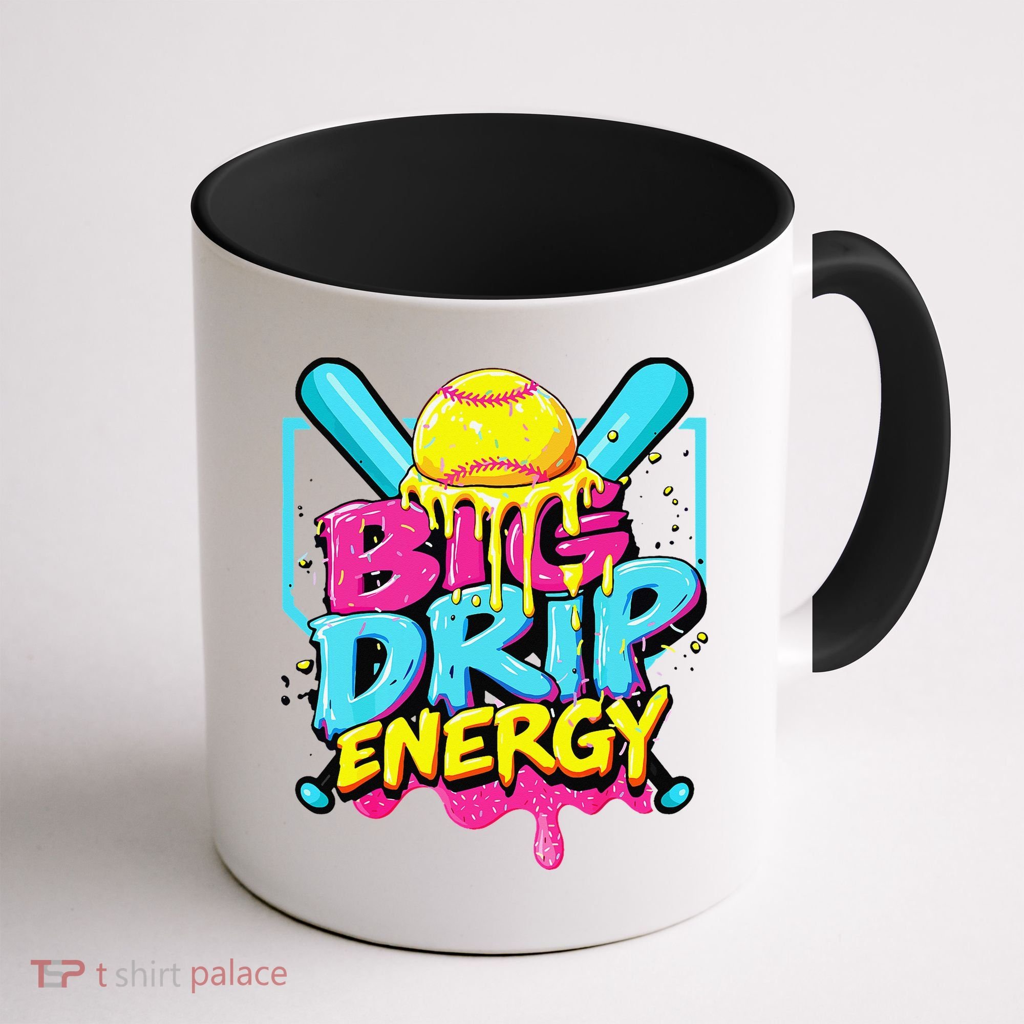 Softball Big Drip Energy Ice Cream Dripping Softball Coffee Mug