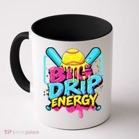 Softball Big Drip Energy Ice Cream Dripping Softball Coffee Mug thumb 0