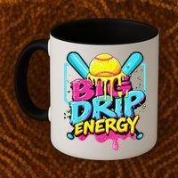 Softball Big Drip Energy Ice Cream Dripping Softball Coffee Mug thumb 2