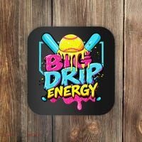 Softball Big Drip Energy Ice Cream Dripping Softball Coaster thumb 0