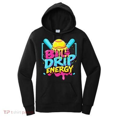 Softball Big Drip Energy Ice Cream Dripping Softball Women's Hoodie