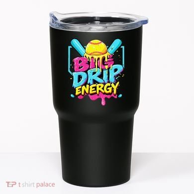 Softball Big Drip Energy Ice Cream Dripping Softball Tumbler