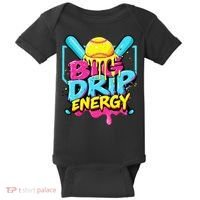 Softball Big Drip Energy Ice Cream Dripping Softball Baby Bodysuit thumb 0