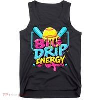 Softball Big Drip Energy Ice Cream Dripping Softball Tank Top thumb 0