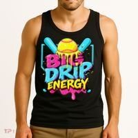 Softball Big Drip Energy Ice Cream Dripping Softball Tank Top thumb 3