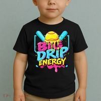 Softball Big Drip Energy Ice Cream Dripping Softball Toddler T-Shirt thumb 2