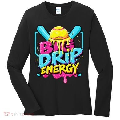 Softball Big Drip Energy Ice Cream Dripping Softball Women's Long Sleeve Shirt