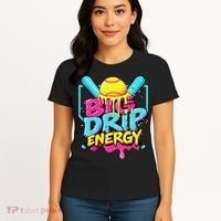 Softball Big Drip Energy Ice Cream Dripping Softball Women's T-Shirt thumb 4