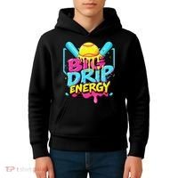 Softball Big Drip Energy Ice Cream Dripping Softball Kids Hoodie thumb 4