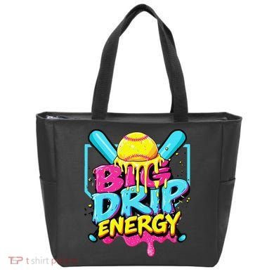 Softball Big Drip Energy Ice Cream Dripping Softball Tote Bag