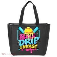 Softball Big Drip Energy Ice Cream Dripping Softball Tote Bag thumb 0