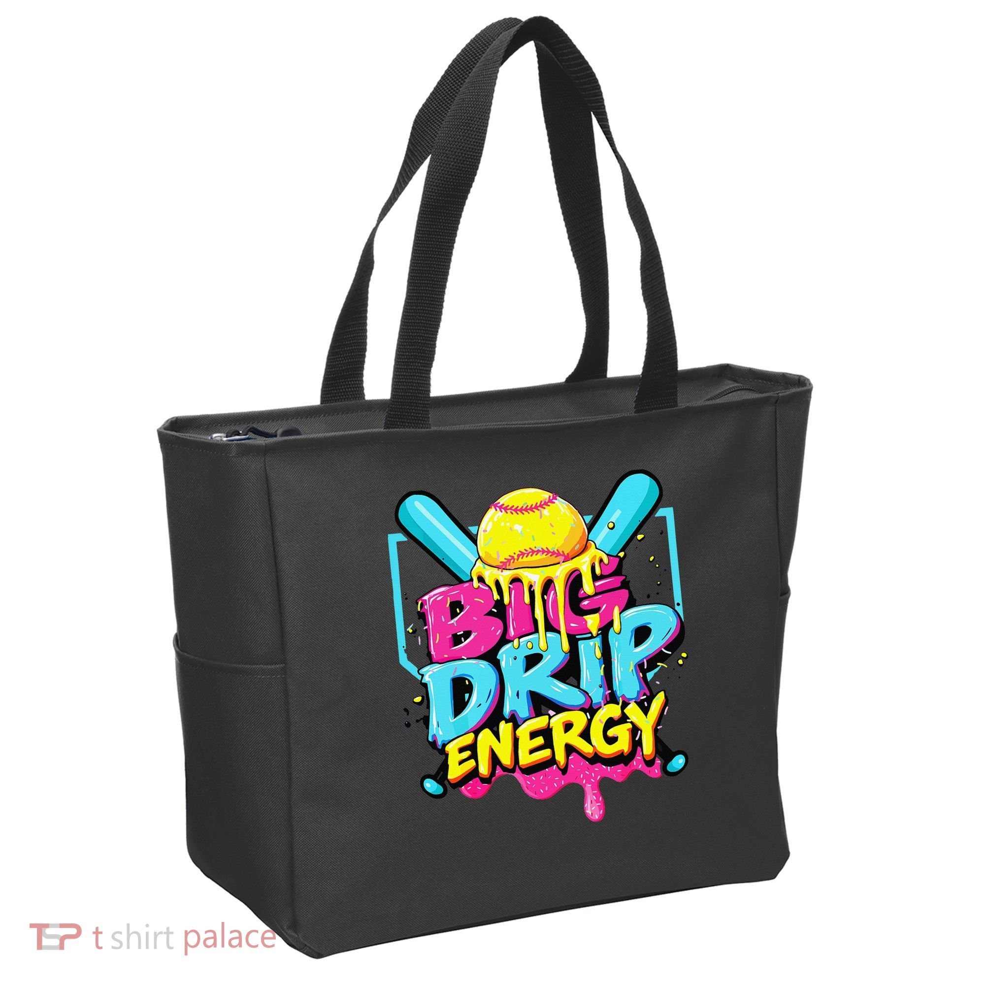 Softball Big Drip Energy Ice Cream Dripping Softball Tote Bag