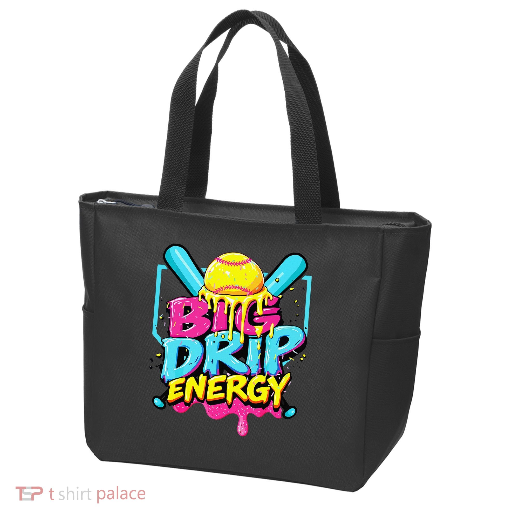 Softball Big Drip Energy Ice Cream Dripping Softball Tote Bag