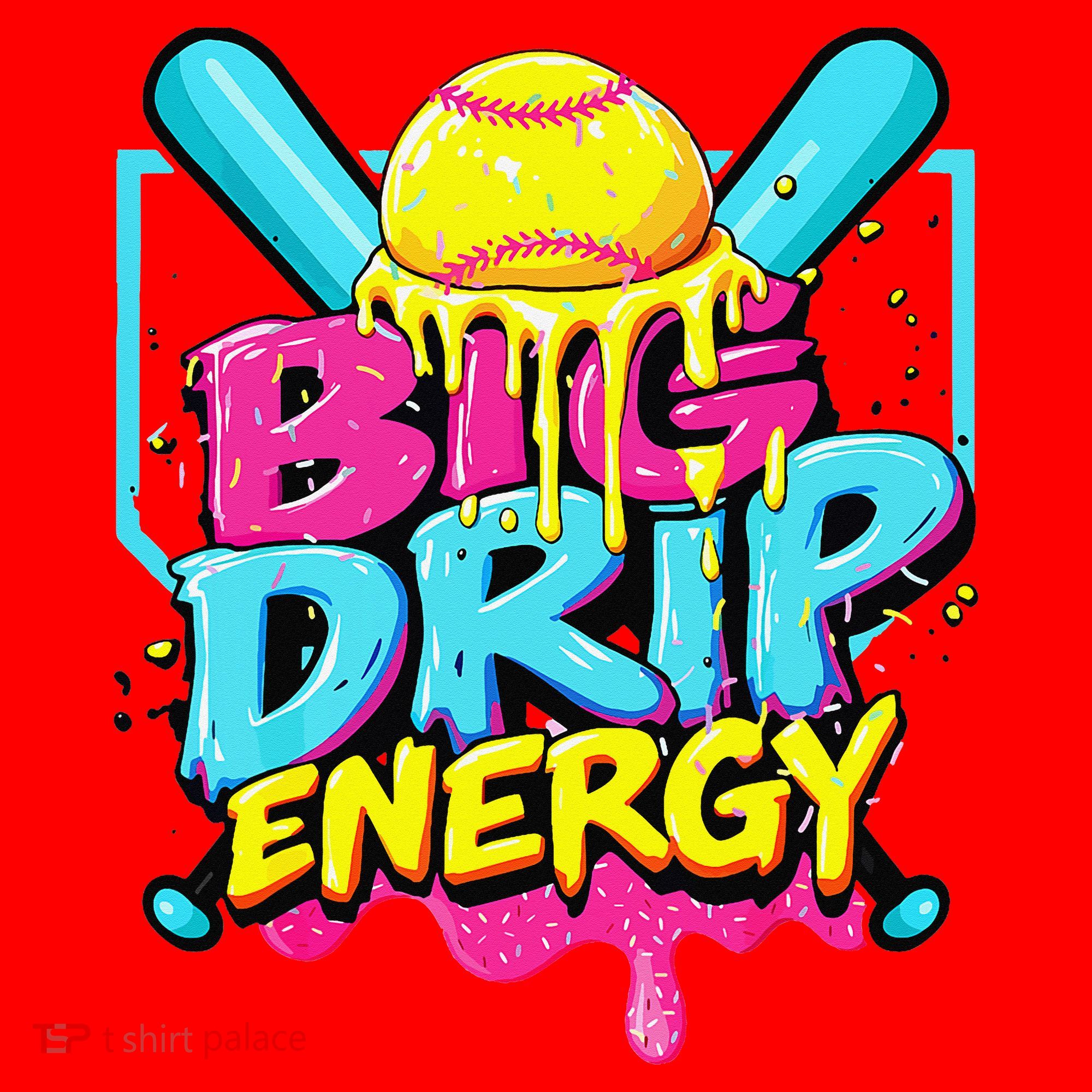 Softball Big Drip Energy Ice Cream Dripping Softball Santa Hat