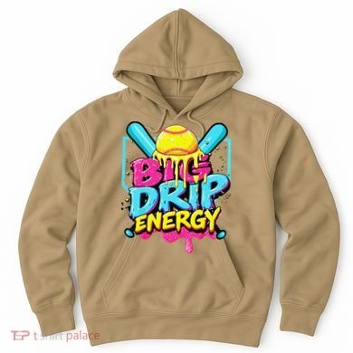 Softball Big Drip Energy Ice Cream Dripping Softball Hoodie