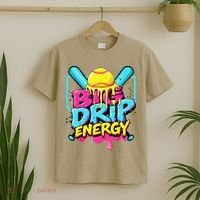 Softball Big Drip Energy Ice Cream Dripping Softball T-Shirt thumb 2