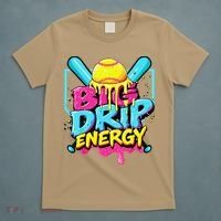 Softball Big Drip Energy Ice Cream Dripping Softball T-Shirt thumb 5