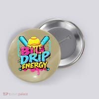 Softball Big Drip Energy Ice Cream Dripping Softball Button thumb 0