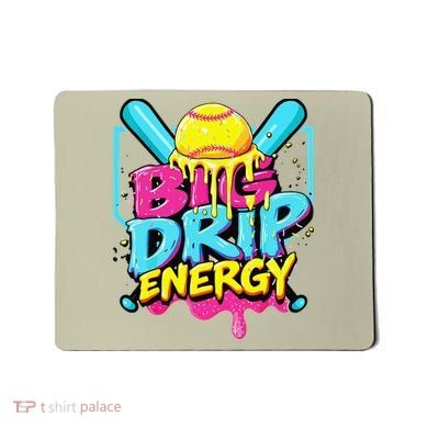 Softball Big Drip Energy Ice Cream Dripping Softball Mousepad