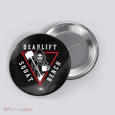Squat Bench Deadlift Grim Reaper Button