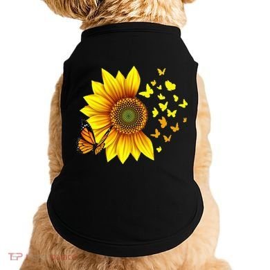 Sunflower Butterflies Design Doggie Tank