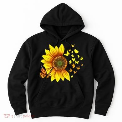 Sunflower Butterflies Design Hoodie